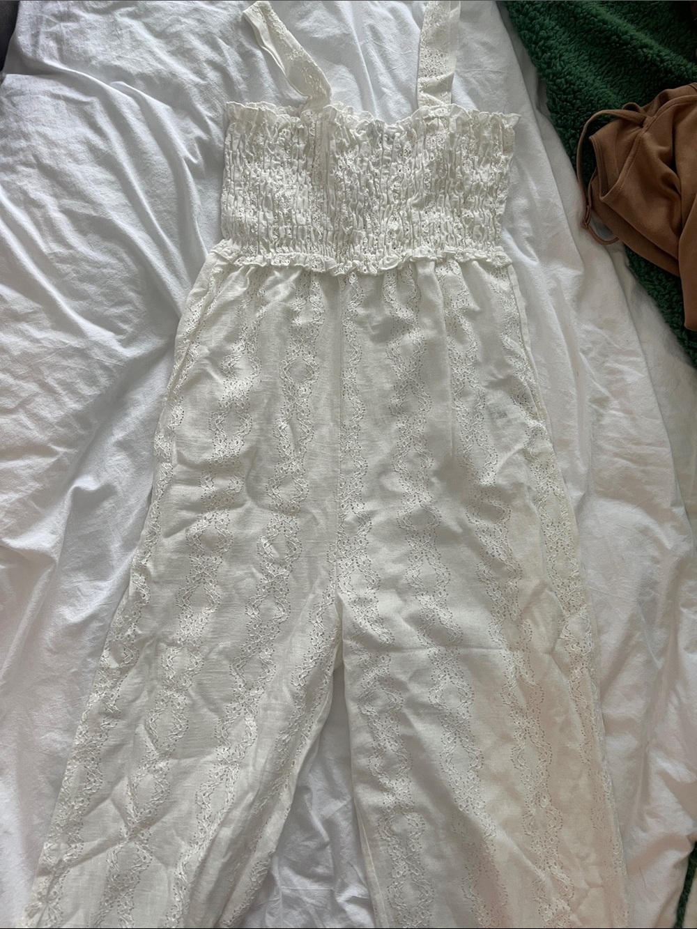 White Lace Strap Jumpsuit